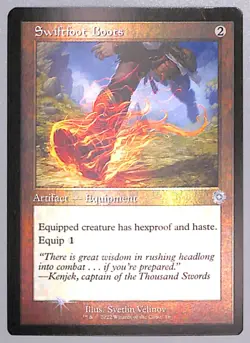 Swiftfoot Boots - Retro Frame - Foil - 58 - The Brothers' War (BRR) MTG - Image 3