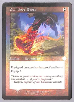 Swiftfoot Boots - Retro Frame - Foil - 58 - The Brothers' War (BRR) MTG - Image 5