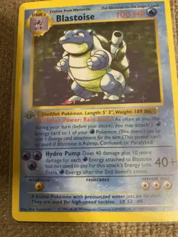 Mint/NM Blastoise Pokemon TCG- 1st Edition Holo Card 2/102 English 1999 - Image 1