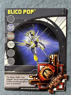 Bakugan Elico Pop Haos Elico 36/48q Blue Ability Card New Vestroia - Image 2