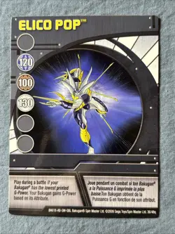 Bakugan Elico Pop Haos Elico 36/48q Blue Ability Card New Vestroia - Image 3