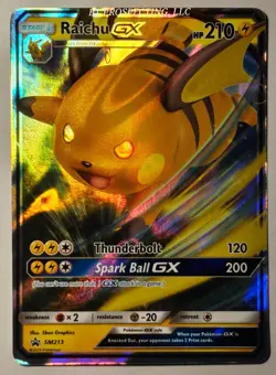 2019 SUN & MOON PROMO RAICHU GX SM213 FULL ART HOLO - Image 1