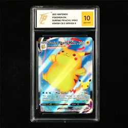 TQG 10 GEM MINT 2021 Pokemon ENG Surfing Pikachu VMAX 009/025 - Image 2