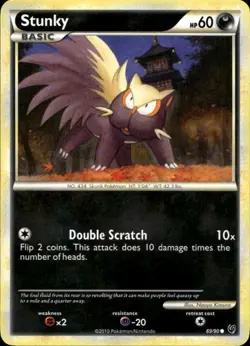 Stunky 69/90 Common HGSS Undaunted Pokemon - Image 1