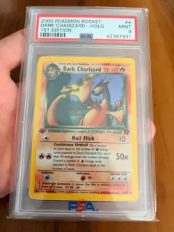 2000 POKEMON ROCKET 1ST ED #4 DARK CHARIZARD-HOLO PSA 9 - Image 1
