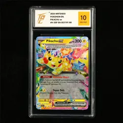 TQG 10 GEM MINT 2024 Pokemon ENG Pikachu ex 057/191 RR - Image 2