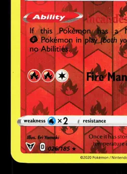 Flareon 026/185 Vivid Voltage LP Reverse Holo Pokemon Card TCG - Image 4
