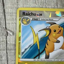 Pokemon TCG Raichu 3/17 Pop Series 9 Rare Cracked Ice Reverse Holo Card HP - Image 3