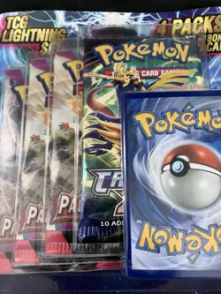 TCG Lightning Set 4 Pack with 1 Bonus Card Pokemon Trading Card Game New Sealed - Image 1