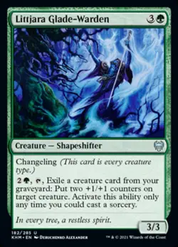MTG Kaldheim U Littjara Glade-Warden #182 x4 4x PLAYSET - Image 1