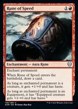 MTG Kaldheim U Rune of Speed #148 x4 4x PLAYSET - Image 1