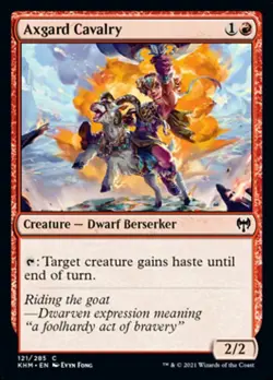 MTG Kaldheim C Axgard Cavalry #121 x4 4x PLAYSET - Image 1