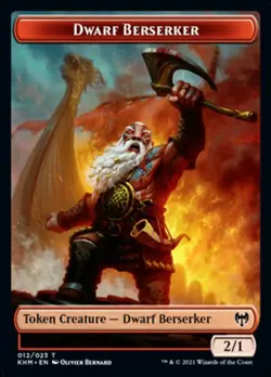 MTG Kaldheim Token Dwarf Berserker #012 PLAYSET x4 4x - Image 1