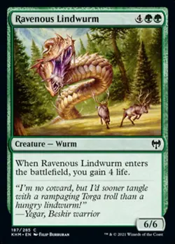 MTG Kaldheim C Ravenous Lindwurm #187 x4 4x PLAYSET - Image 1