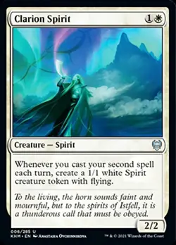 MTG Kaldheim U Clarion Spirit #006 x4 4x PLAYSET - Image 1