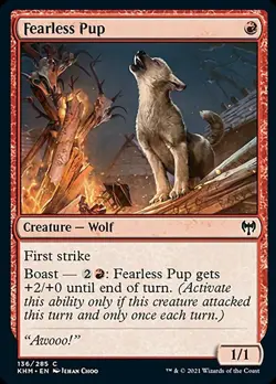 MTG Kaldheim C Fearless Pup #136 x4 4x PLAYSET - Image 1