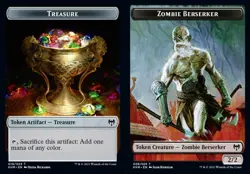 MTG Kaldheim *FOIL* Two-sided Token Treasure #019 / Zombie Berserker #009 - Image 1