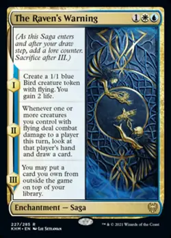 MTG Kaldheim *FOIL* R The Raven's Warning #227 - Image 1