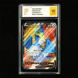 TQG 10 GEM MINT 2020 Pokemon ENG Cramorant V 198/202 R - Image 2