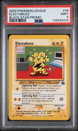 Pokemon League Promo Black Star #46 Electabuzz – PSA 9 Mint (2002) - Image 1