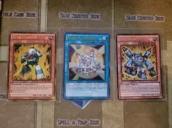 YUGIOH JUNK GIANT + JUNK CHANGER PGL3 GOLD SECRET + NECROID SYNCHRO DUSA ULTRA - Image 1