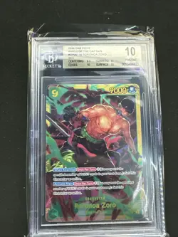 One Piece CCG Roronoa Zoro Wings of the Captain Secret Rare Card OP06-118 BGS 10 - Image 1