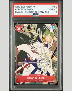 RORONOA ZORO ENGLISH VERSION 1ST ANNIVERSARY SET OP01-025 PSA 10 ONE PIECE - Image 1