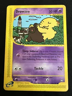 Pokemon TCG Card Drowzee 74b/147 Aquapolis Regular Common WOTC Moderately Played - Image 1