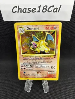 Pokemon TCG Charizard 4/130 Base Set 2 Holo Rare MP / HP - Image 1