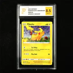 TQG 8.5 NM-MT+ 2020 Pokemon ENG Pikachu SWSH039 Promo - Image 1