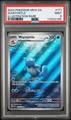 2023 POKEMON MEW EN-151 ILLUSTRATION RARE #171 WARTORTLE PSA 9 - Image 1