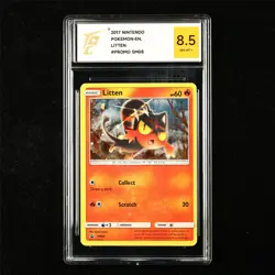TQG 8.5 NM-MT+ 2017 Pokemon ENG Litten SM08 Promo - Image 1