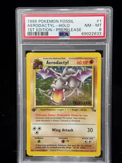 Aerodactyl Holo #1 1st Edition Fossil Prerelease 1999 Pokemon PSA 8 🦖 - Image 1