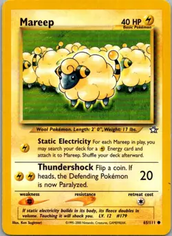 Mareep 65/111 Common Neo Genesis Pokemon Moderately Played - Image 1