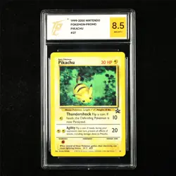 TQG 8.5 NM-MT+ 1999 Pokemon ENG Pikachu #27 Promo - Image 1