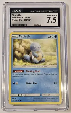 Pokemon Squirtle 2019 - 22/181 - Common NM-Mint Team Up CGC 7.5 - Image 1