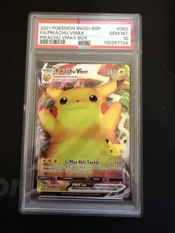 2021 Pokemon SWSH Celebrations Pikachu VMAX SWSH062 Promo PSA 10 - Image 1