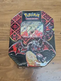Pokemon TCG: Scarlet & Violet-Paldean Fates Tin (Shiny Charizard ex) Sealed - Image 1