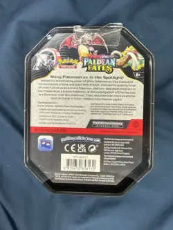 Pokemon TCG: Scarlet & Violet-Paldean Fates Tin (Shiny Charizard ex) Sealed - Image 2