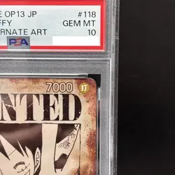 PSA 10 Luffy OP13-118 SEC Wanted SP Alt Art Carrying on His Will One Piece Card - Image 3