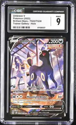 Umbreon V TG22/TG30 Trainer Gallery Holo Brilliant Stars Pokemon CGC 9 Mint - Image 1