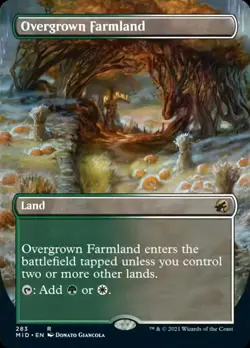 Overgrown Farmland (Borderless) [Innistrad: Midnight Hunt] Magic MTG - Image 1