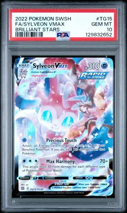 2022 POKEMON SWORD & SHIELD BRILLIANT STARS #TG15 FULL ART/SYLVEON VMAX PSA 10 - Image 1