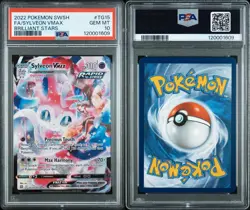 2022 POKEMON SWORD & SHIELD BRILLIANT STARS #TG15 FULL ART/SYLVEON VMAX PSA 10 - Image 3