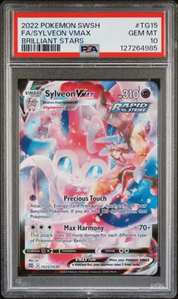 2022 POKEMON SWORD & SHIELD BRILLIANT STARS #TG15 FULL ART/SYLVEON VMAX PSA 10 - Image 1