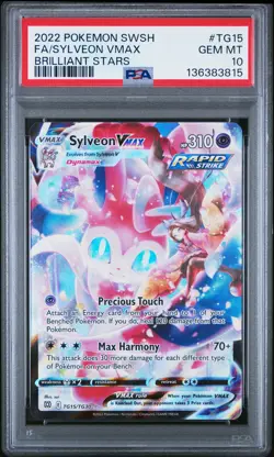 2022 POKEMON SWORD & SHIELD BRILLIANT STARS #TG15 FULL ART/SYLVEON VMAX PSA 10 - Image 1