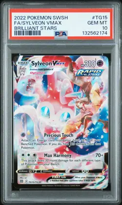 2022 POKEMON SWORD & SHIELD BRILLIANT STARS #TG15 FULL ART/SYLVEON VMAX PSA 10 - Image 1
