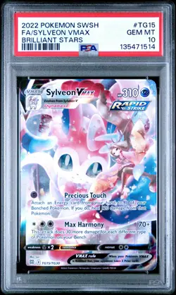 2022 POKEMON SWORD & SHIELD BRILLIANT STARS #TG15 FULL ART/SYLVEON VMAX PSA 10 - Image 1