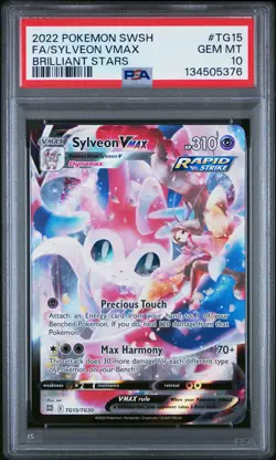 2022 POKEMON SWORD & SHIELD BRILLIANT STARS #TG15 FULL ART/SYLVEON VMAX PSA 10 - Image 1
