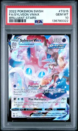2022 POKEMON SWORD & SHIELD BRILLIANT STARS #TG15 FULL ART/SYLVEON VMAX PSA 10 - Image 1